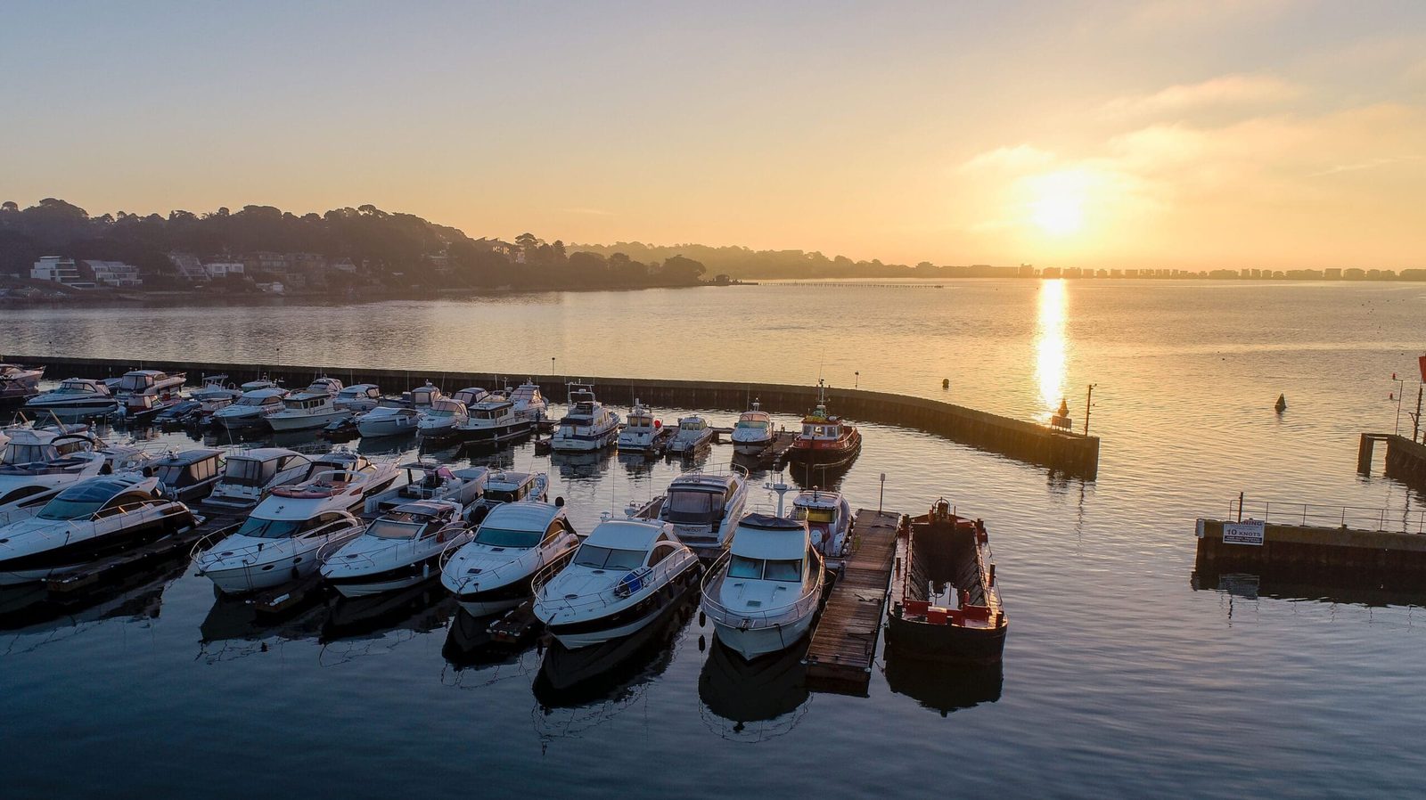 Salterns Marina at golden hour